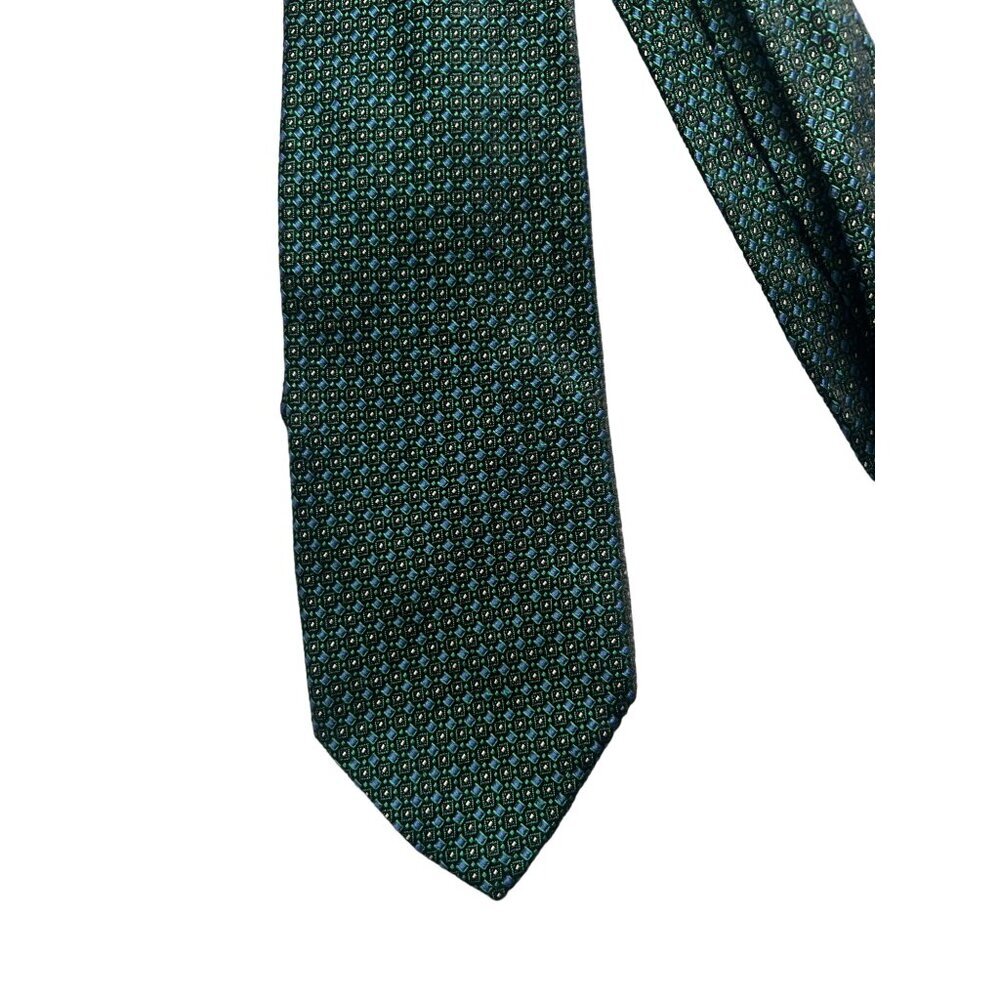 Robert Talbott Green Blue Yellow Tie Silk Hand Sewn